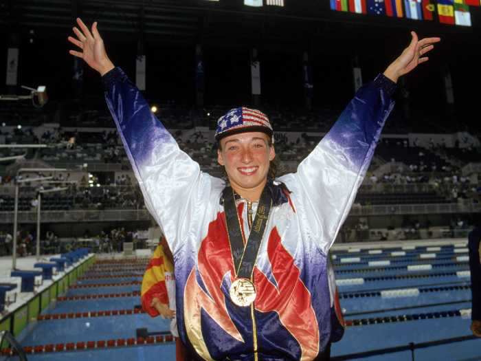 COLORADO: Amy Van Dyken became the first American woman to take home four gold medals at a single Olympics.