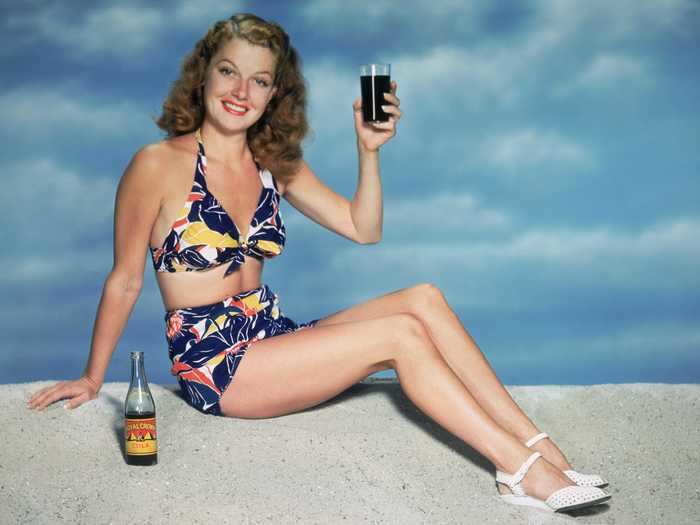 In the ‘50s, the material of bathing suits changed again.