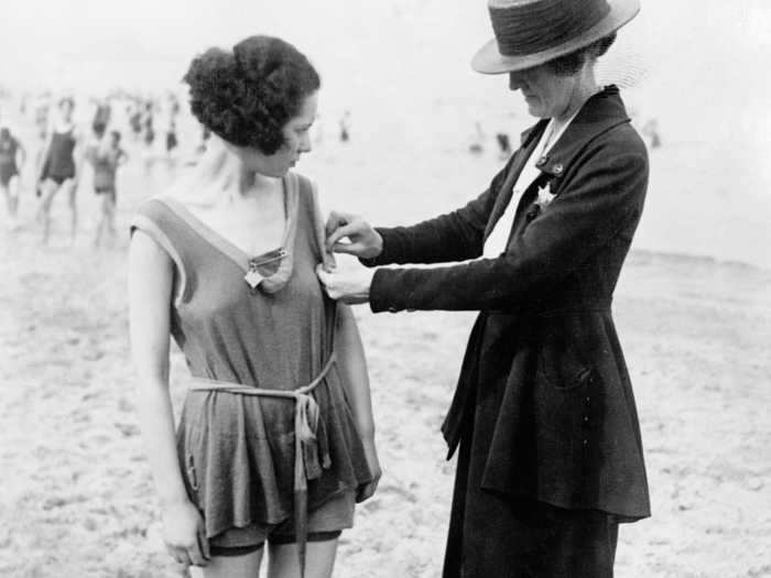 Women continued to have swimsuit regulations enforced on them in the 