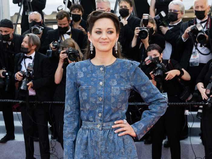 Marion Cotillard took the bold approach of wearing floral-print denim at Cannes this year.