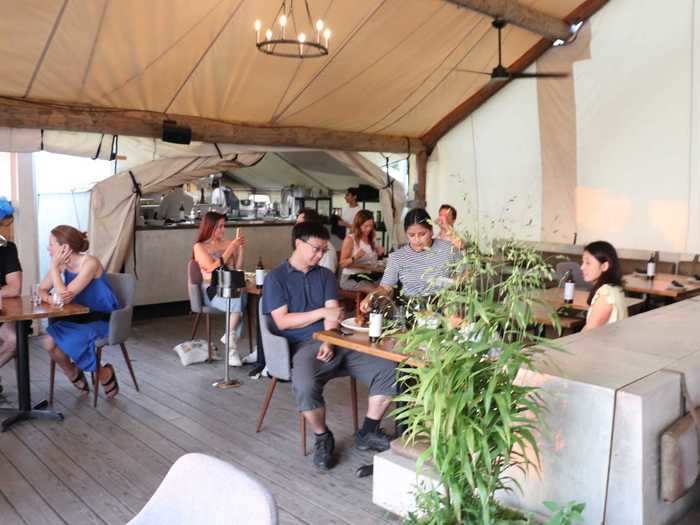 The inside of the tent was simple and airy.