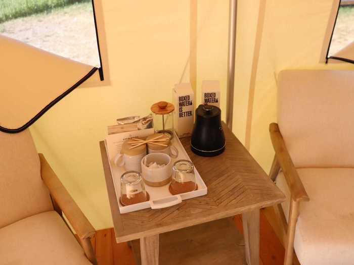 The tent also had light refreshments available for visitors.