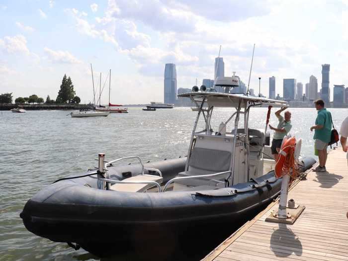 The journey to Governors Island started on a private water taxi at Pier 25.