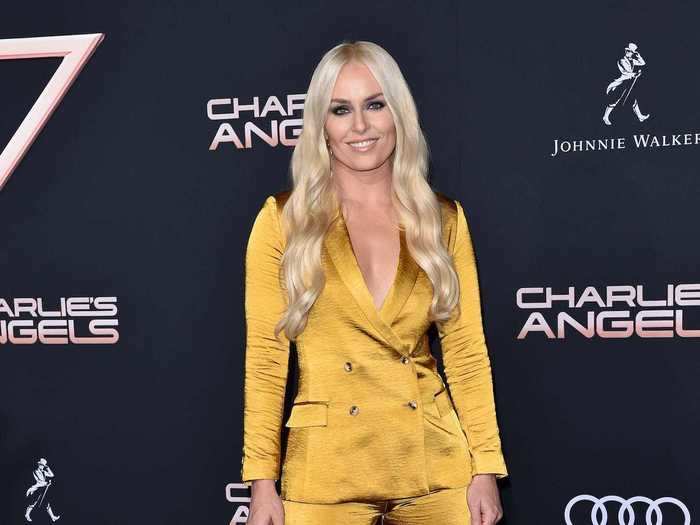 Olympic medalist Lindsey Vonn chose a glamorous pantsuit for a 2019 movie premiere.