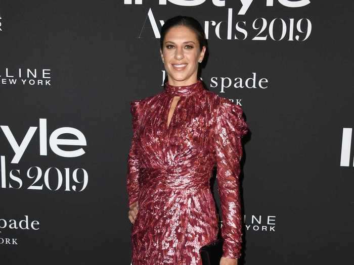 Soccer star Carli Lloyd dazzled in a pink-and-red minidress at the InStyle Awards that year.