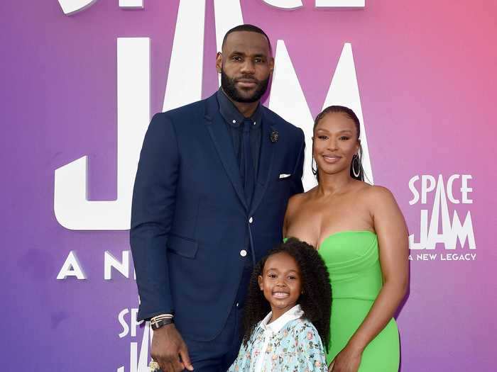 LeBron James, Savannah Brinson and Zhuri James