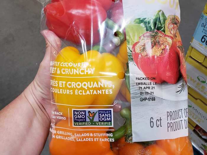 I love the Mucci Farms six-pack of red, orange, and yellow peppers.