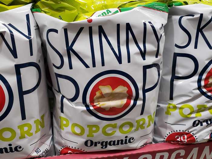 We love the big bag of SkinnyPop popcorn for family time.