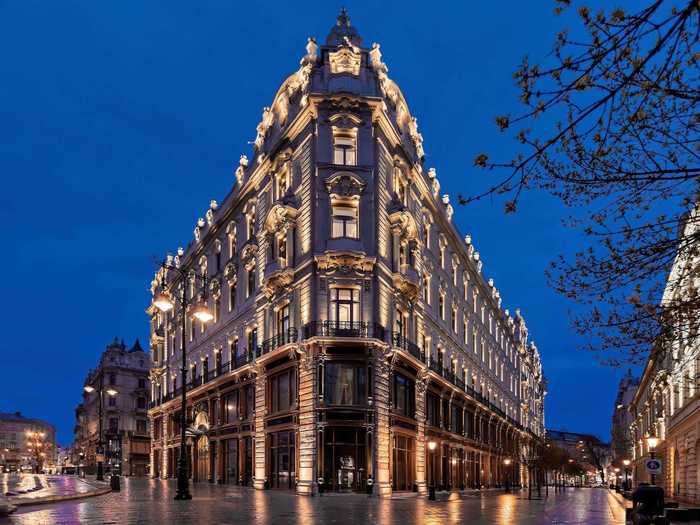 Matild Palace in Budapest, Hungary, was built in 1902 and was originally used to host cafes, galleries, and residential apartments for the public. It was recently redesigned into a hotel by The Luxury Collection, opening its doors to the public on June 28.