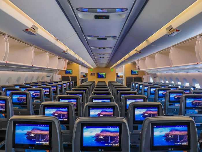 All seats feature a 10.1-inch in-flight entertainment system with the same content as in the other two cabins.