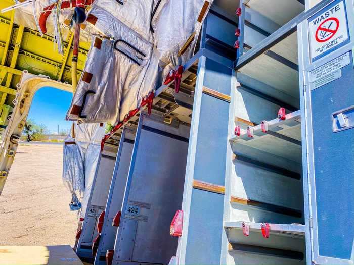 Even food and beverage galley carts can be reused.