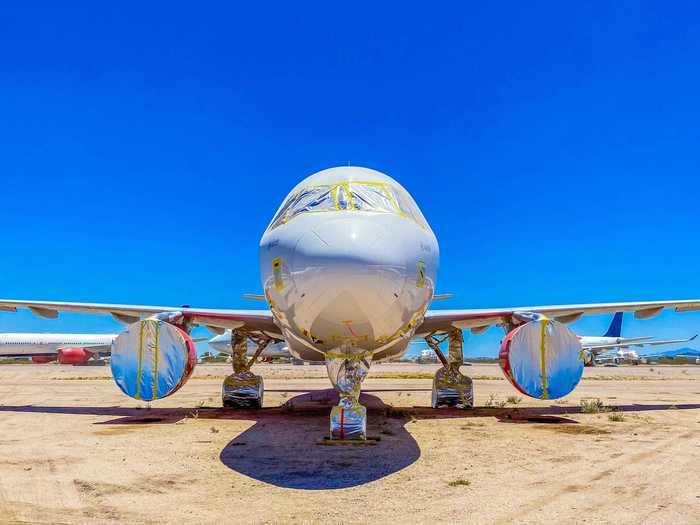 Once they land in Marana, between six to 10 mechanics go to work preparing the aircraft for storage. The two-week process starts with shoring up the engines and auxiliary power units and then focusing on an aircraft