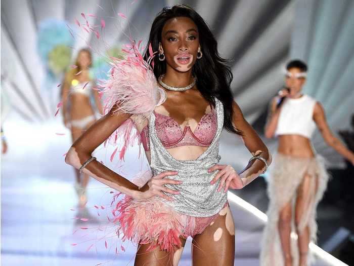 Winnie Harlow also made her debut in the 2018 fashion show.