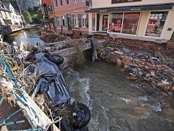 Roman Veith, a doctor who helped his family gather their belongings in the riverside village of Dernau, Germany, told NBC of the flooding: "Everything is destroyed on a scale I wasn