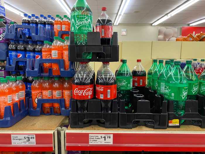 The store does sell some popular brands, like Coca-Cola, albeit at cheaper prices.