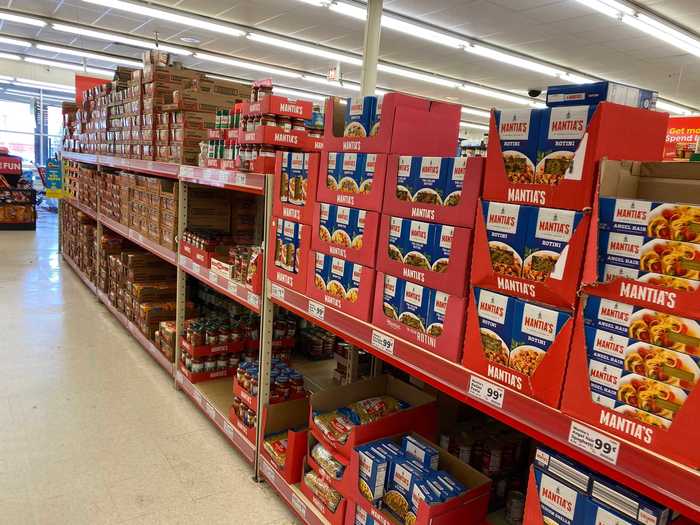 As I walked down the aisles, I also noticed the shelves were bare bones.