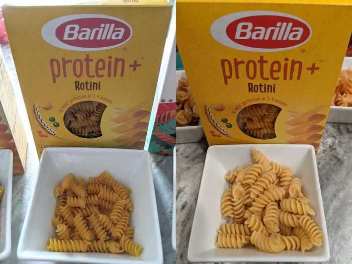 Next up was the only non-gluten-free entrant, Barilla Protein+ rotini.