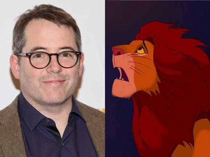 Adult Simba in "The Lion King" was voiced by Matthew Broderick.