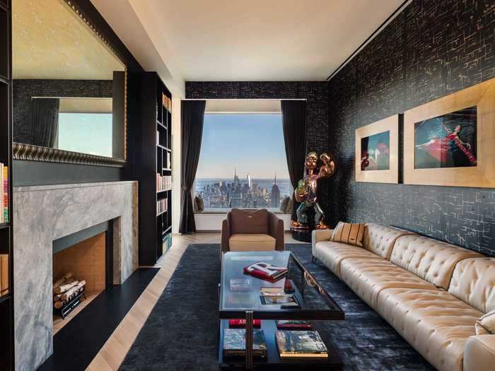 The 8,255 square-foot apartment sits on the 96th floor - the top floor - of the controversial 432 Park Avenue skyscraper.