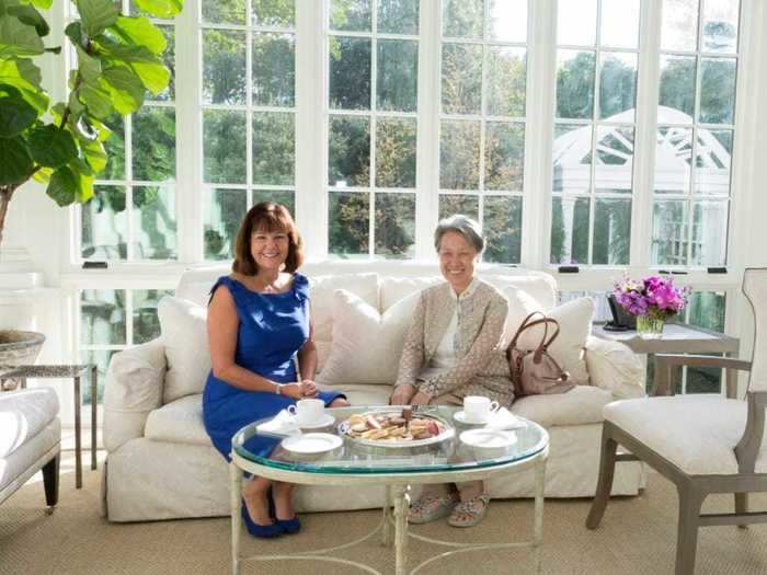 Vice President Mike Pence and second lady Karen Pence removed the green accent pillows, but they kept the Solarium