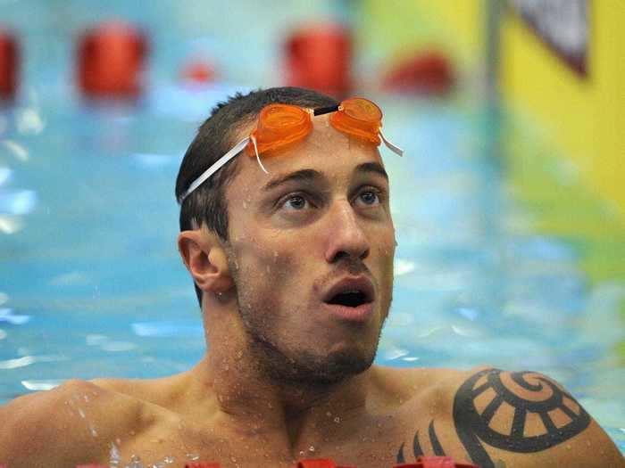 Frederick Bousquet swam the third leg for France, posting their fastest time of 46.63.