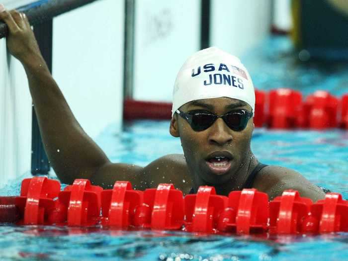 Cullen Jones swam the third leg of the relay.