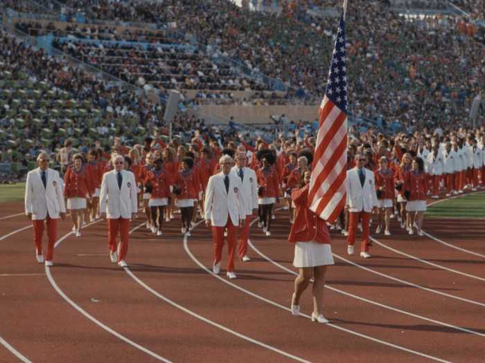 THEN: Munich 1972 - Team USA marches in front of fans in the Parade of Nations at the 1972 Summer Olympics in West Germany.