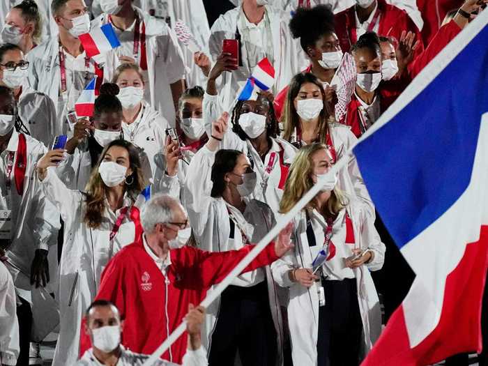 France was the penultimate country to make the walk into the stadium - an acknowledgment of their role as the next host nation of the Summer Olympics in 2024.