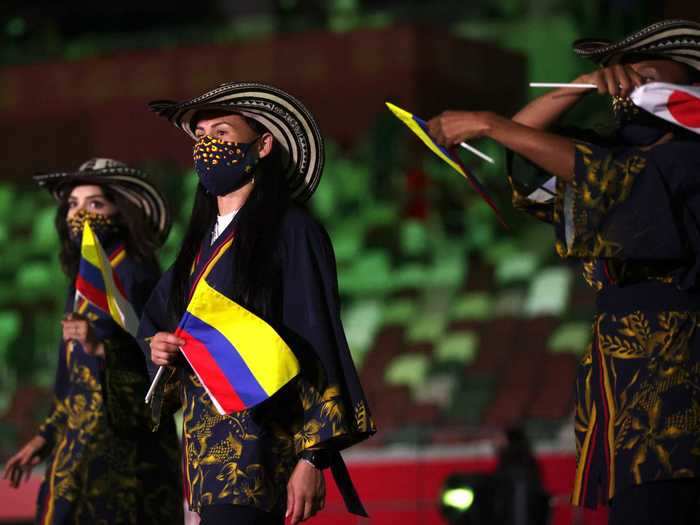 Colombia had one of the best looks of the Olympics, with gorgeous hats and flowing kimonos to celebrate their arrival in Tokyo.