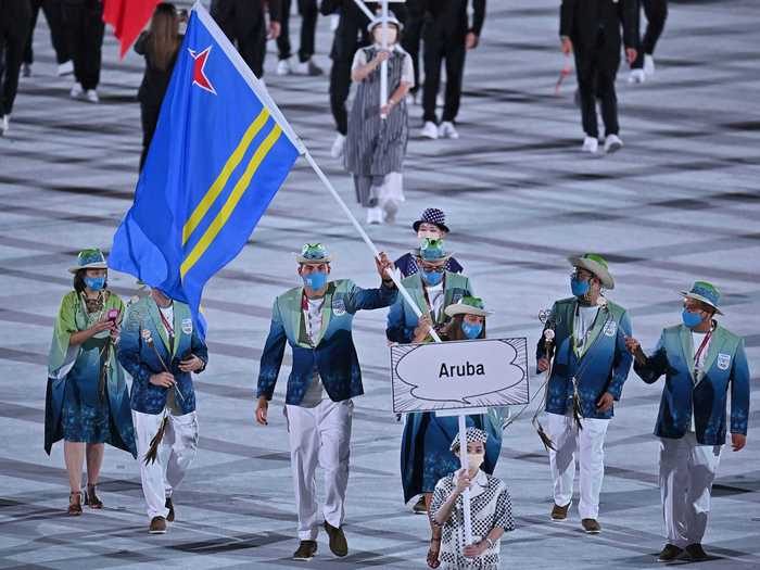 Swimmers Allyson Ponson and Mikel Schreuders led Aruba