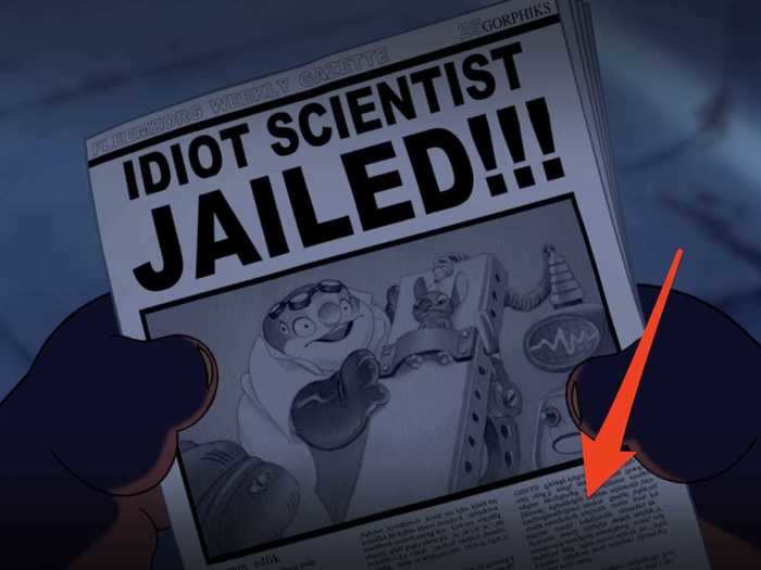 Only part of a newspaper shown in "Lilo and Stitch" is actually written out.