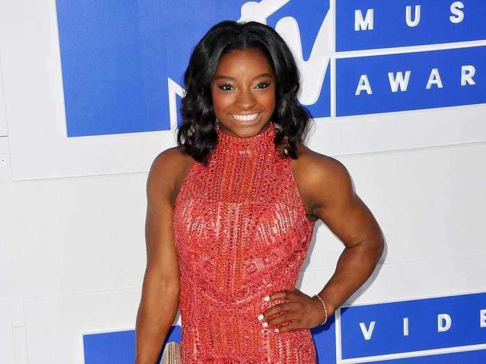 After competing in the Olympics, Biles showcased her glamorous style at the 2016 MTV Video Music Awards.