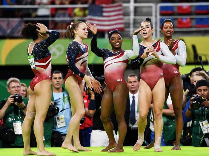 Almost one month later, Biles and her team were awarded gold medals while wearing American flag-inspired outfits.