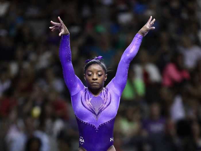 For her first appearance in the Olympic Trials, Biles returned to her roots.