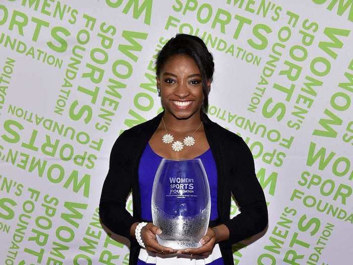 Later in 2014, Biles made one of her first red-carpet appearances.