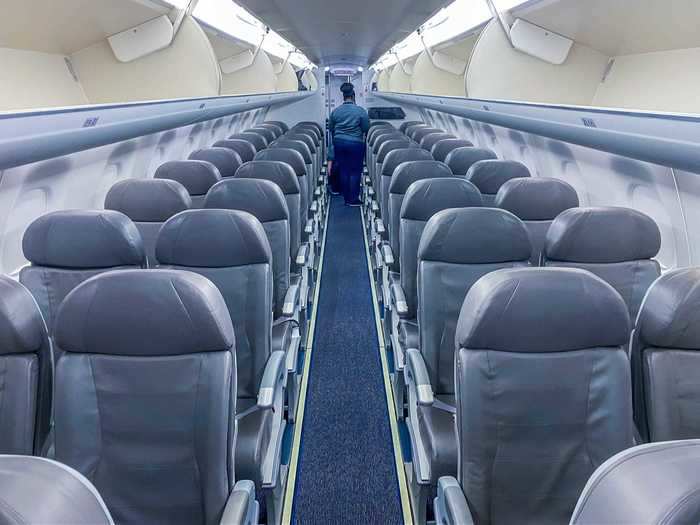 On the inside of the E195, it was hard to tell the difference from JetBlue