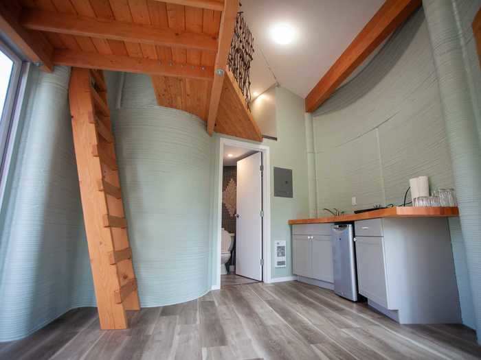 Now, moving on to the bedroom. The sleeping loft can be accessed using the ladder, according to the Airbnb listing.