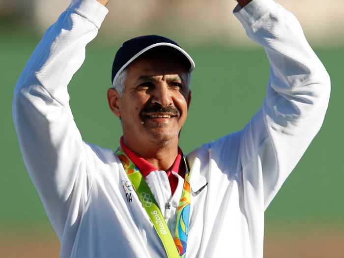 57-year-old Abdullah Al-Rashidi is representing Kuwait in trap shooting.