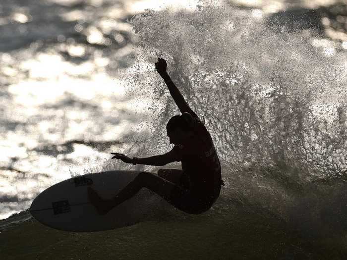 Stephanie Gilmore of Australia, carving up a wave.