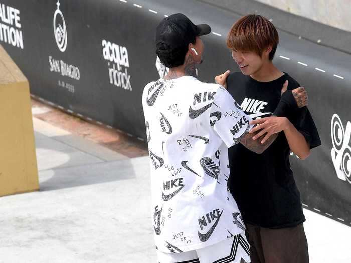 Nyjah Huston and Yuto Horigome shared a moment when Horigome took home the gold.