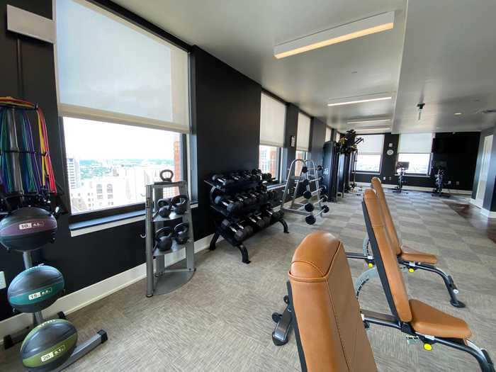 Plus, there was a large fitness center for residents to use.