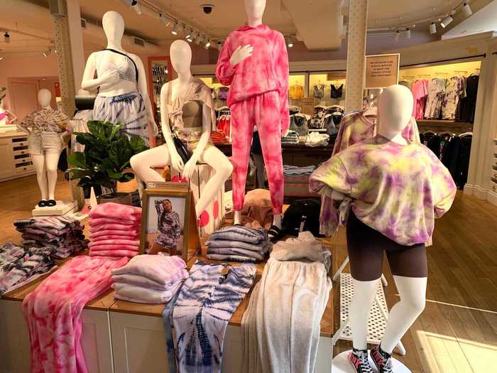 Waters said tie-dye apparel was a big seller for the brand too. This was tactically positioned right at the front of the Pink store.