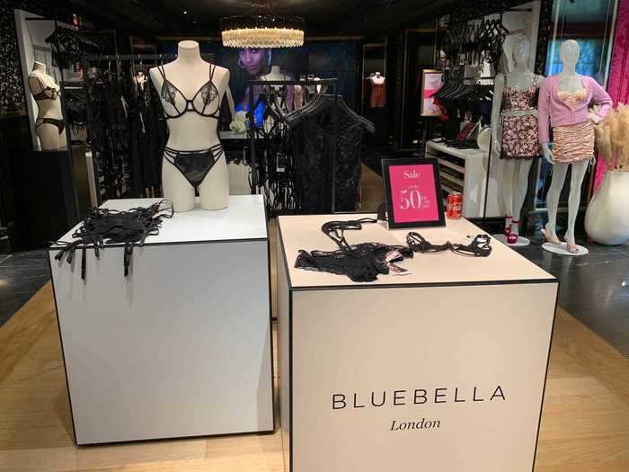 As we headed up to the next floor, we were immediately greeted by a stand showcasing one of its partnerships with a British lingerie brand.