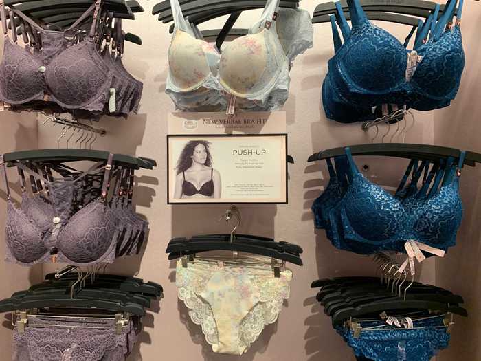 Its signature push-up bras were in prime position but plus-size mannequins, maternity bras, and more casual underwear were nowhere to be seen.