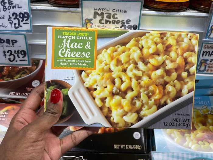 Nothing compares to the frozen hatch-chile mac and cheese.