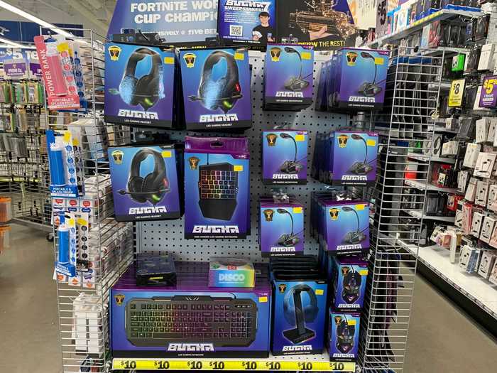 Keyboards and headsets are advertised especially for gaming.