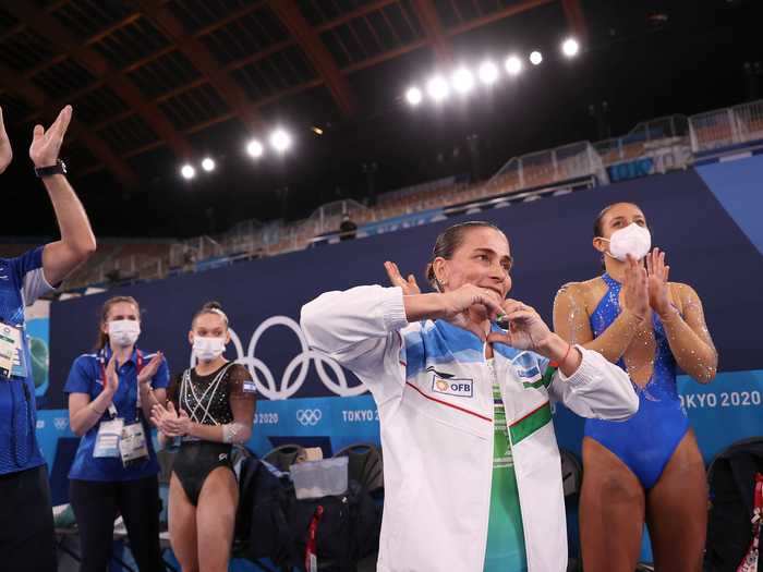 Oksana Chusovitina, a 46-year-old gymnast from Uzbekistan, received a standing ovation at her eighth and possibly final Olympics.