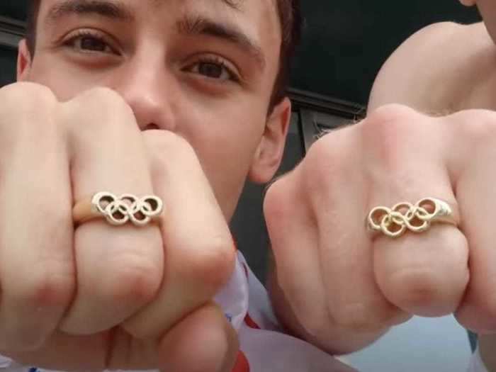 Daley also surprised his "work husband" Matty Lee with an Olympic ring after they won gold.