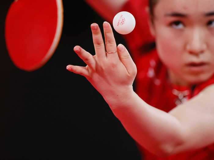 7/27: Ito Mima of Team Japan serves the ball during her Women