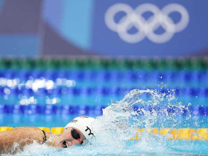 7/25: American Katie Ledecky swims at the Tokyo Olympics.